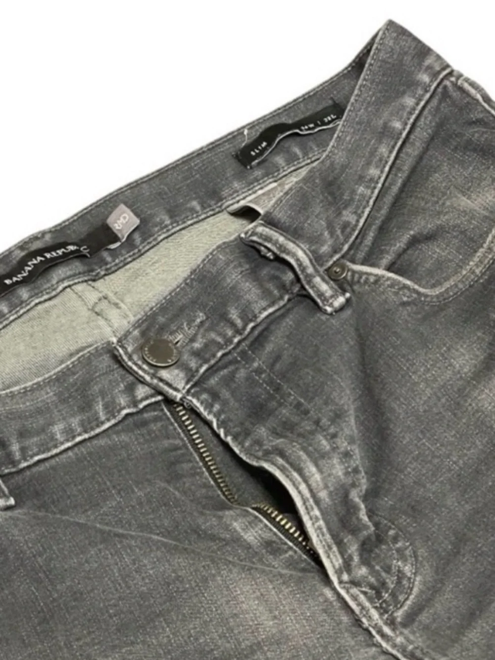 Banana Republic Slim Fit Gray Stretch Jeans Mens 34x32 Charcoal